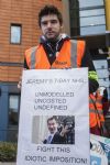 Striking Junior Doctors outside Salford Royal Hospital